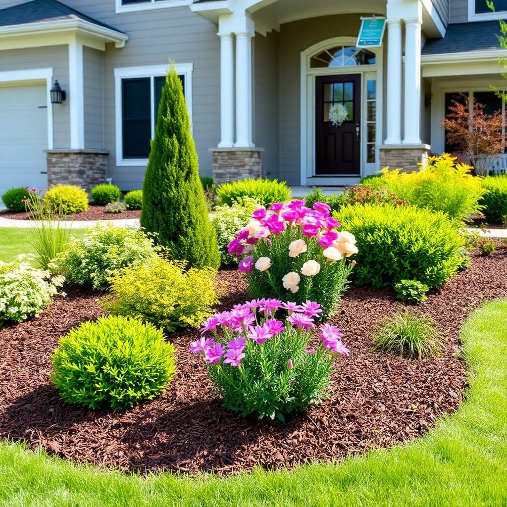 Landscaped flower bed